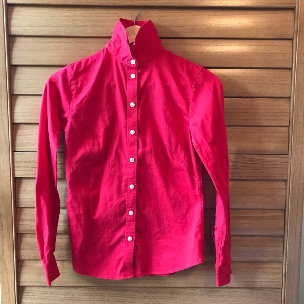 European-cut Red Blouse by BANANA REPUBLIC